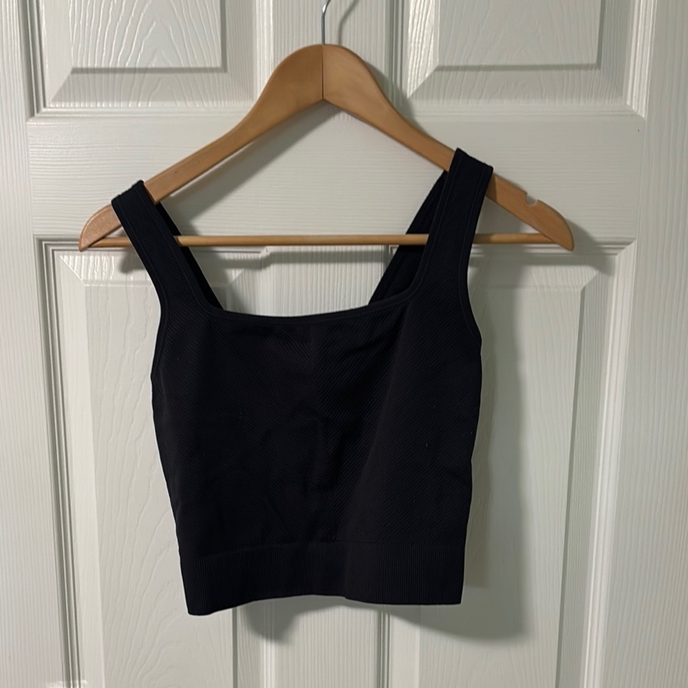 All In Motion Black Fitted Crop Tank Top